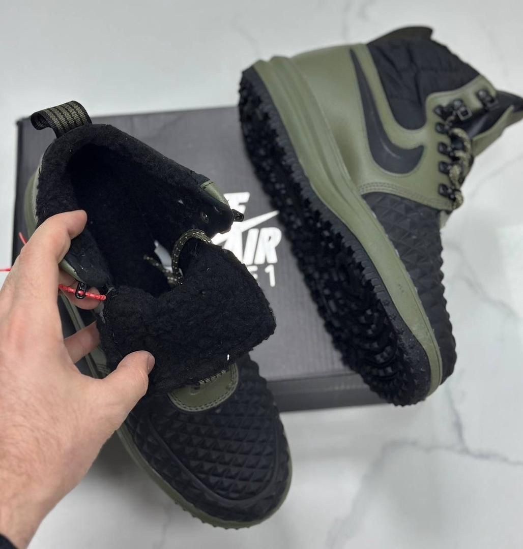 кроссовки nike lunar force 1 duckboot,кроссовки nike air force 1 lunar duckboot green зимние с мехом,nike lunar force 1 duckboot,кроссовки nike lunar force 1 duckboot зимние зеленые,кроссовки nike lun