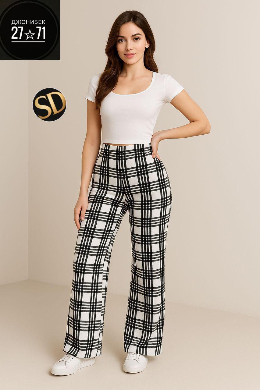 брюки женские в клетку,брюки в клетку,повседневные брюки,широкие брюки в клетку,штаны в клетку