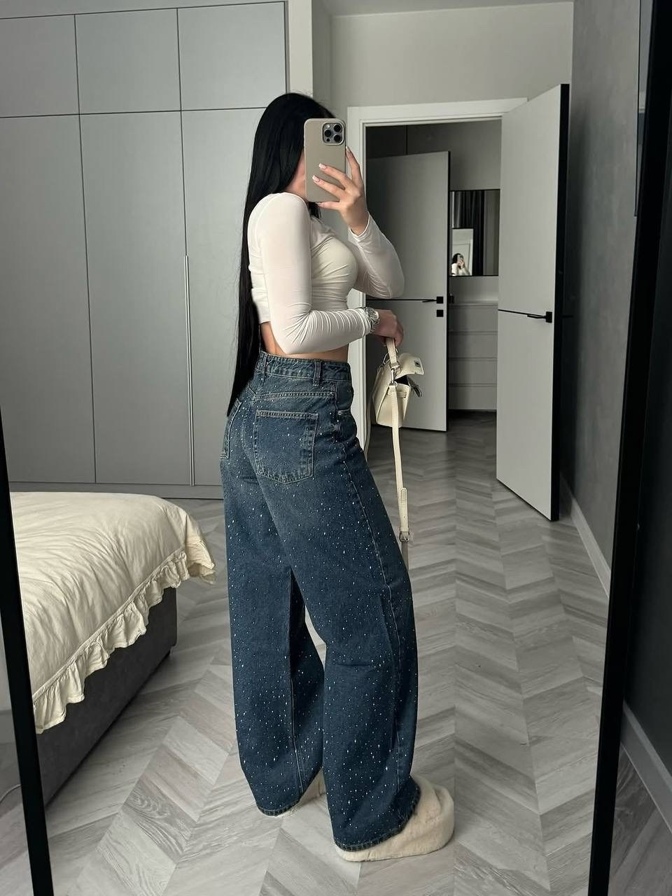 джинсы широкие с высокой посадкой dh fashion,джинсы женские,женские джинсы широкие,брюки джинсы,джинсы кюлоты