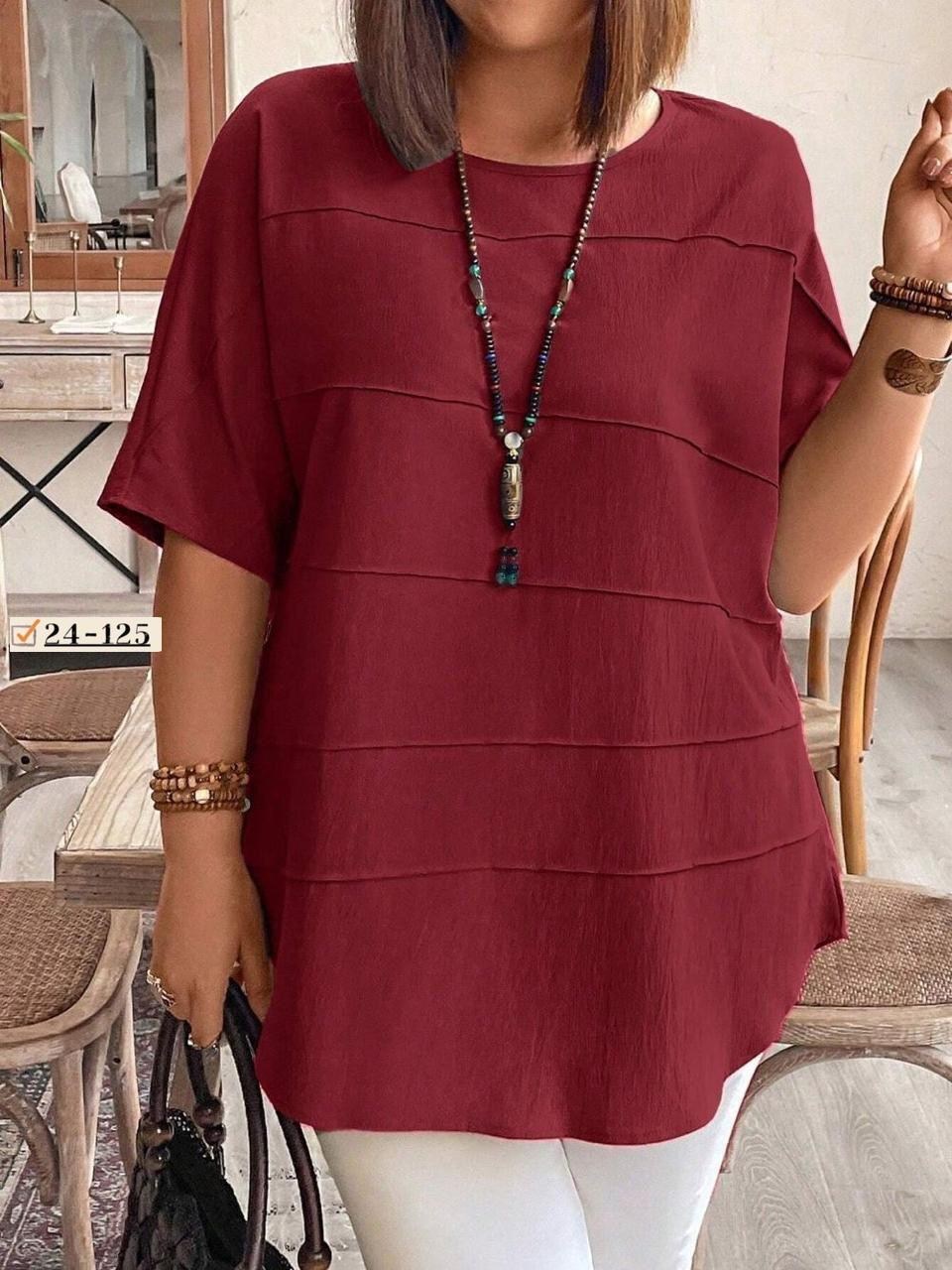 блузка больших размеров женская,туника большие размеров,блузка с круглым вырезом,однотонная блузка,блузка женская