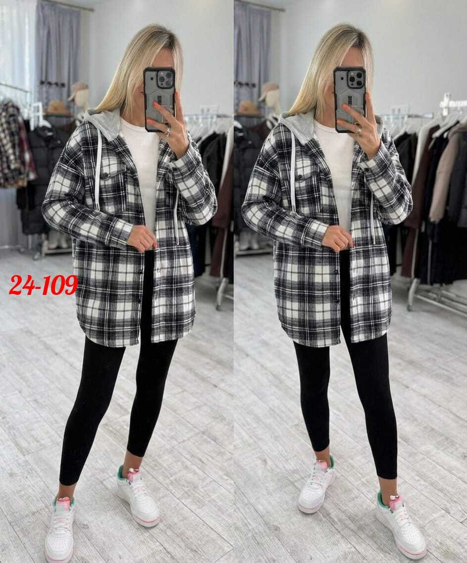 рубашка оверсайз теплая в клетку удлиненная amy store,женская рубашка,рубашка с капюшоном,женская рубашка с смехом внутри размер единый 42-48,рубашка в клетку женская