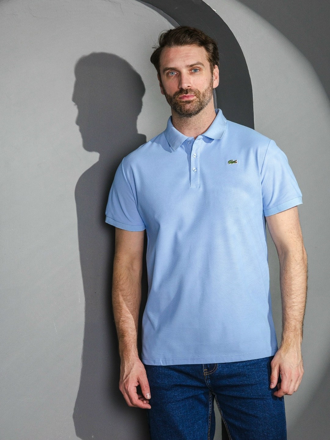 голубое поло лакост,мужская футболка поло,футболки мужские,мужская мода,поло