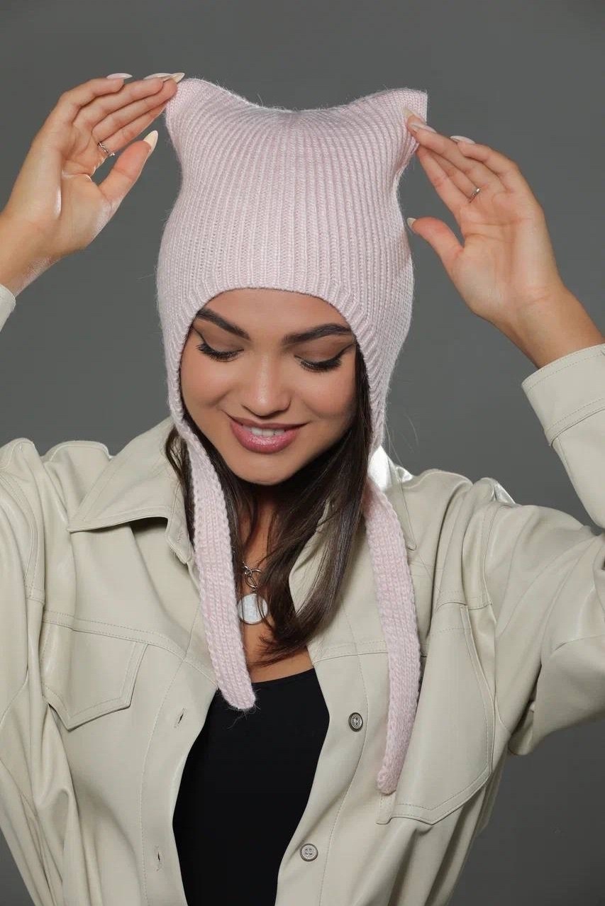 шапка чепчик с ушками женские шапки из ангоры,шапка с ушками из ангоры,шапка с ушками ангора leglens,шапка для женщин,шапка чепчик с ушками женские шапки из ангоры цвет розовый