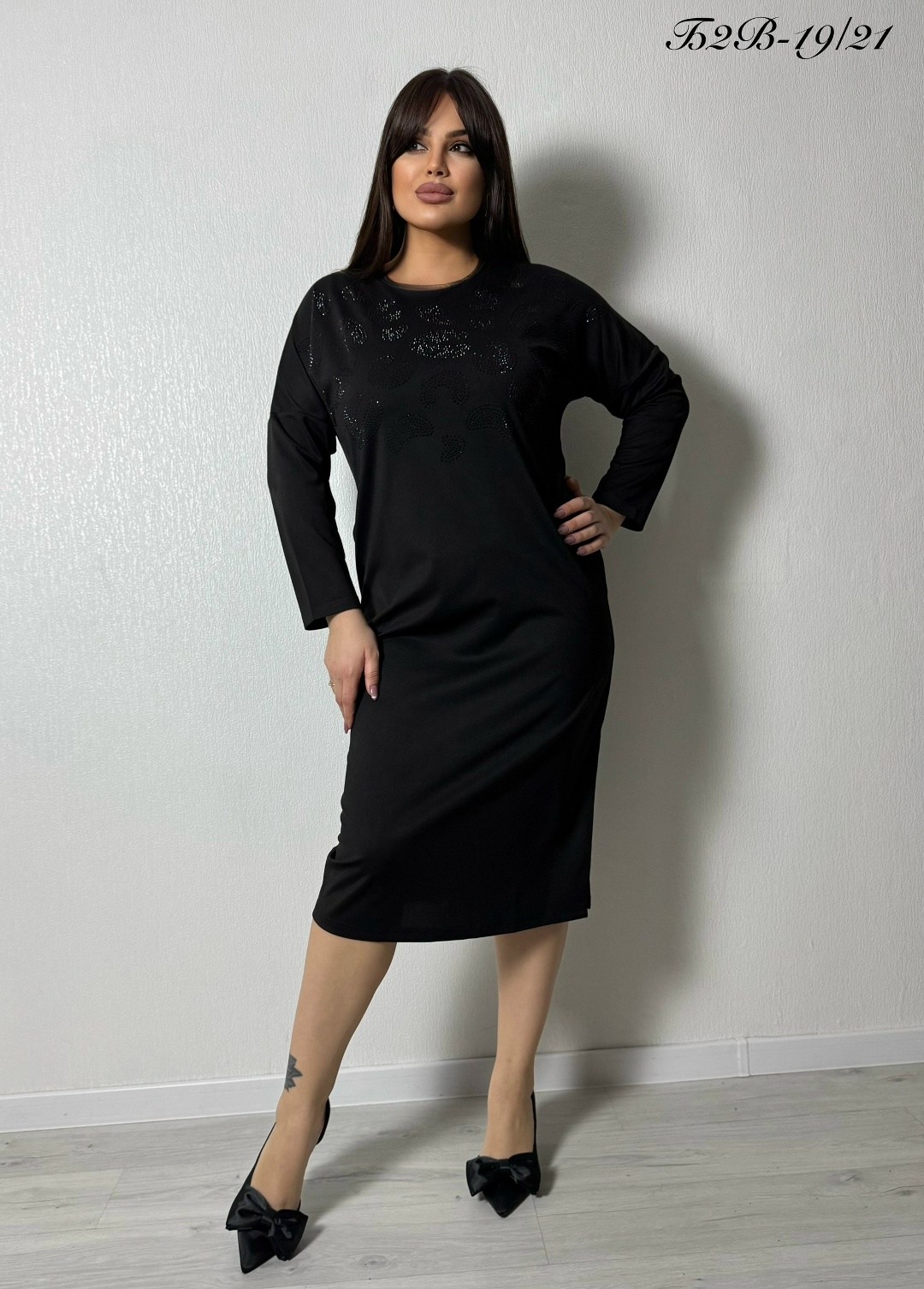 женское платье,платье женское elenatex п-164 черное 54 ru,платье,трикотажное платье,повседневные платья