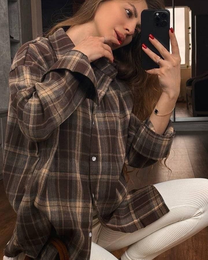 женская рубашка оверсайз в клетку,рубашка женская в клетку,рубашка в клетку свободного кроя,рубашка в клетку оверсайз bl brand,рубашка в клетку