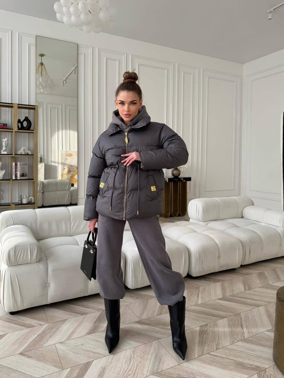 куртка оверсайз,черный пуховик,пуховик короткий,объемный пуховик,пуховик