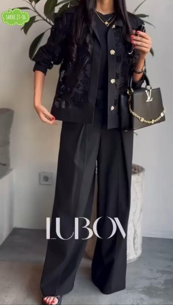 костюм кроп-жакет+ брюки палаццо,женский костюм с брюками палаццо,брючный костюм женский,костюм брючный палаццо