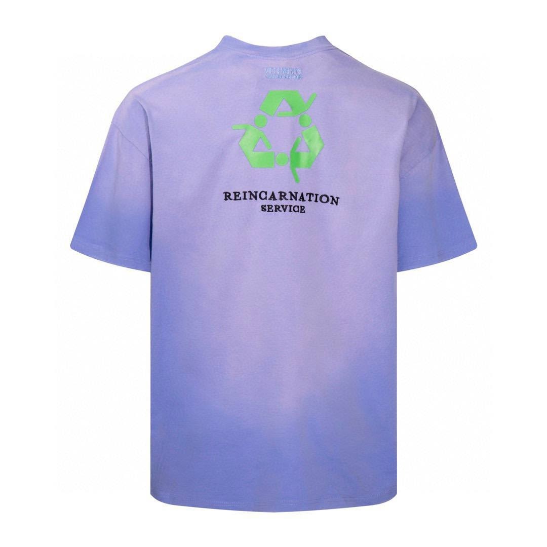 vetements фиолетовая хлопковая футболка,vetements футболка