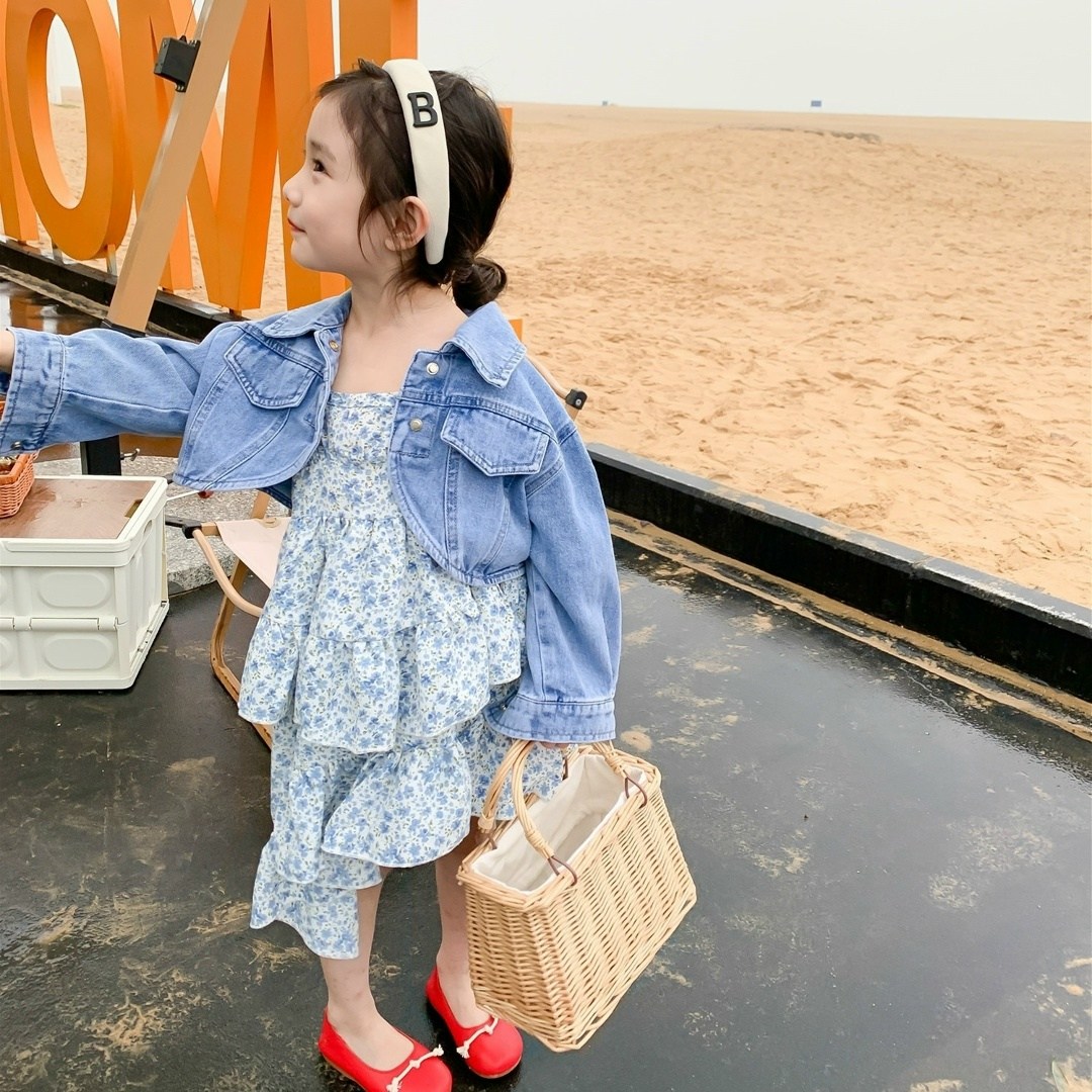 комплект одежды для маленьких девочек,летняя одежда для девочек,джинсовая куртка для девочек,платье для девочки детское,одежда для маленьких девочек