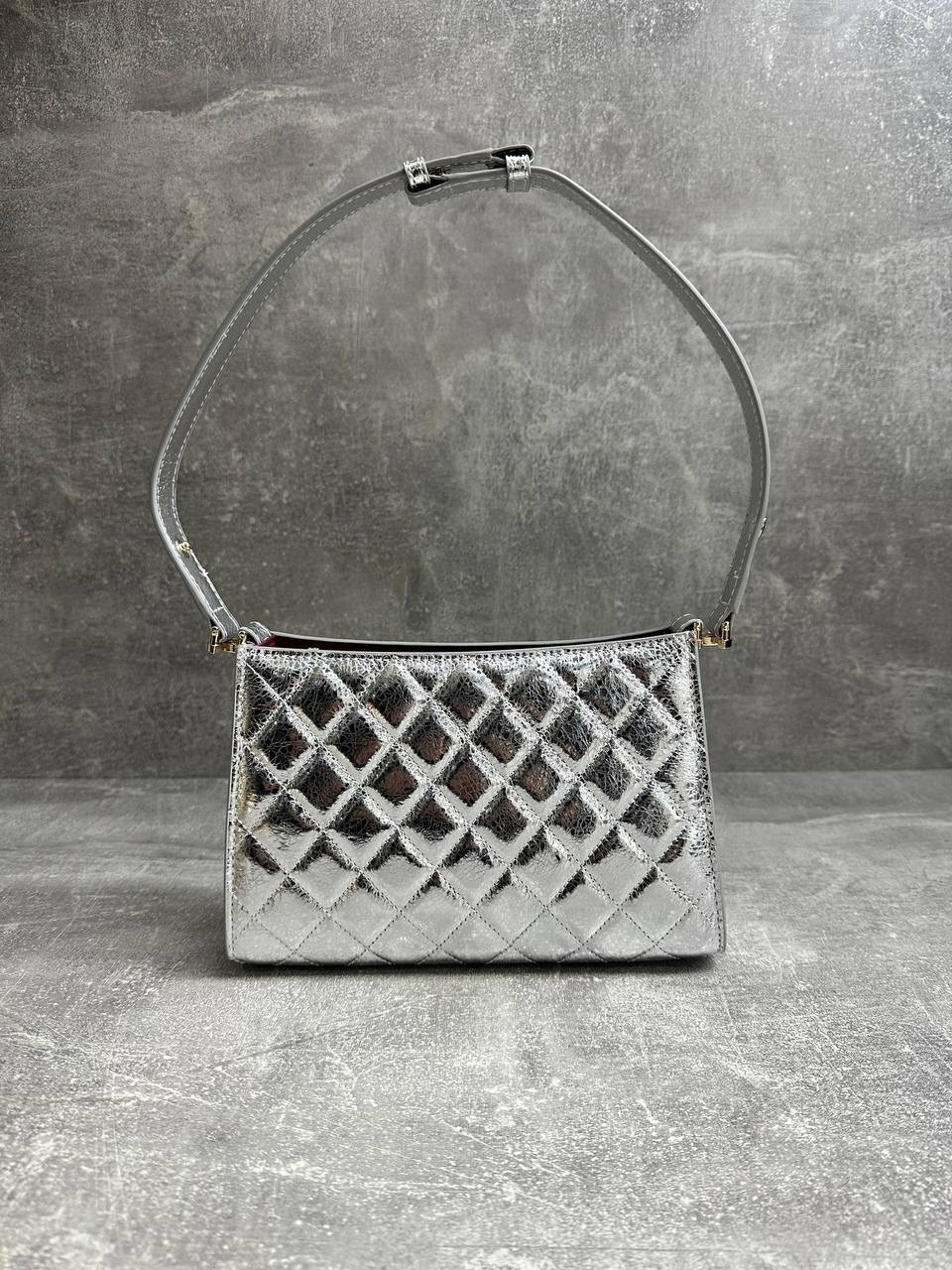 сумка,стеганая сумка,модная сумка,женская сумка,сумка стеганая шоппер серебристая