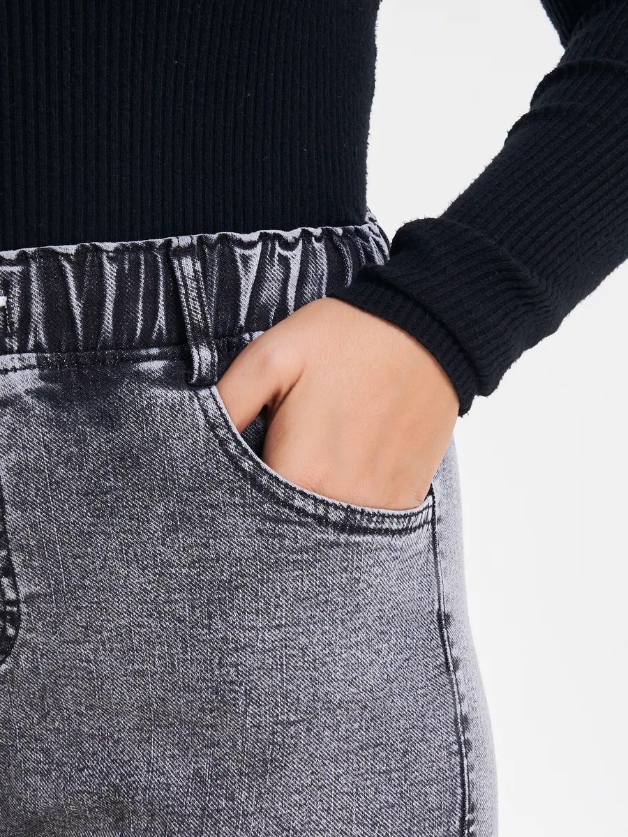 джинсы женские,джинсы женские серые,джинсы мом,джинсы бананы женские,мом джинсы женские серые на резинке