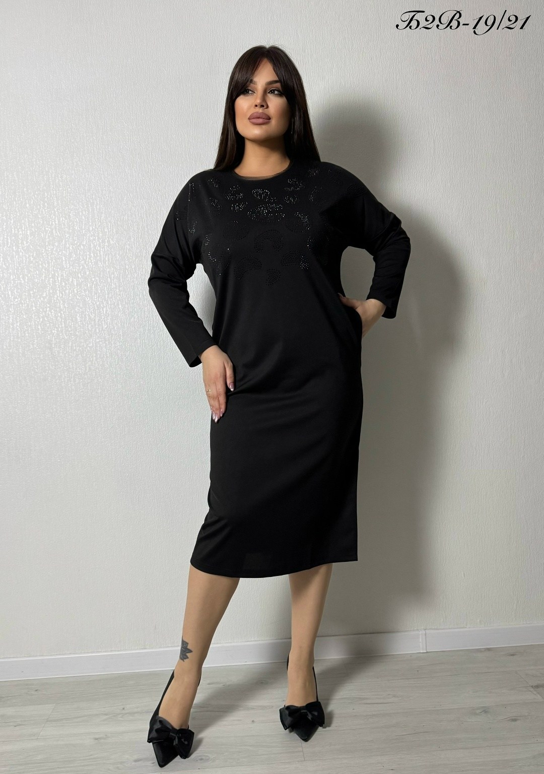 женское платье,платье женское elenatex п-164 черное 54 ru,платье,трикотажное платье,повседневные платья