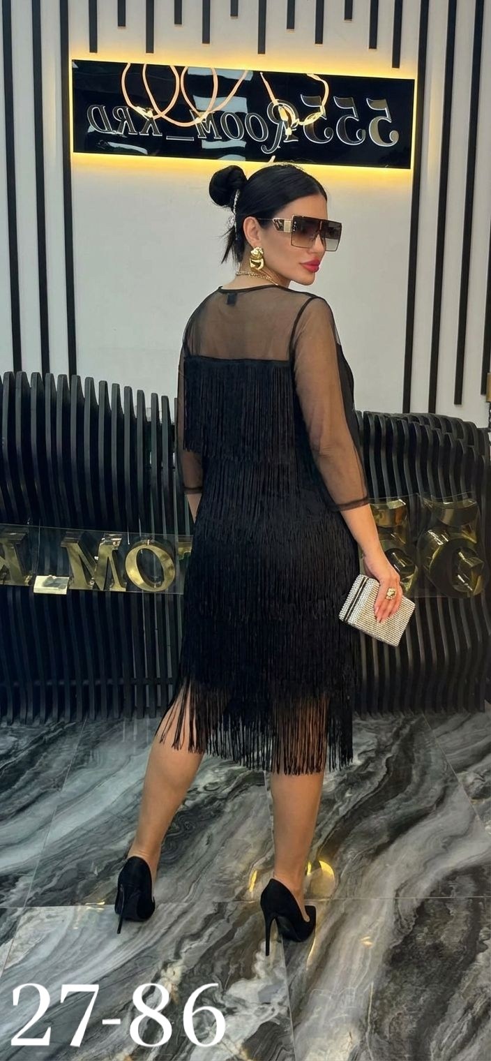 платье с бахромой для полных,платье в размер ткань крепун декорировано бахромой,платье с бахромой,женское платье с бахромой,платье с бахромой большого размера