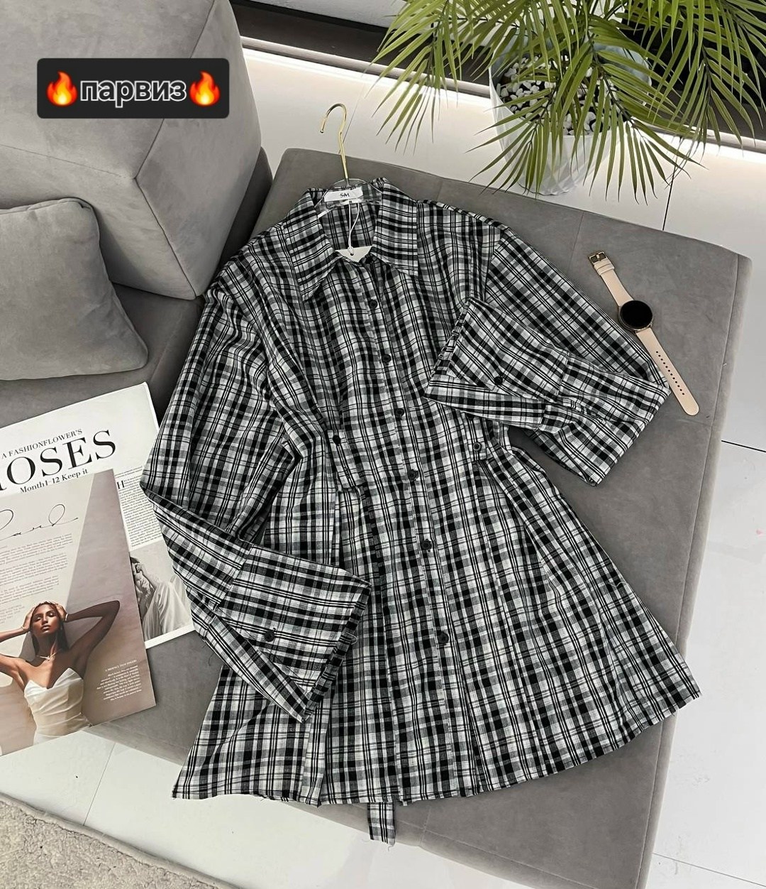женская рубашка в клетку,рубашка платья,костюм с юбкой и рубашкой,платье в клетку,рубашка jirunlian 2357 удлиненная в клетку с необработанным краем