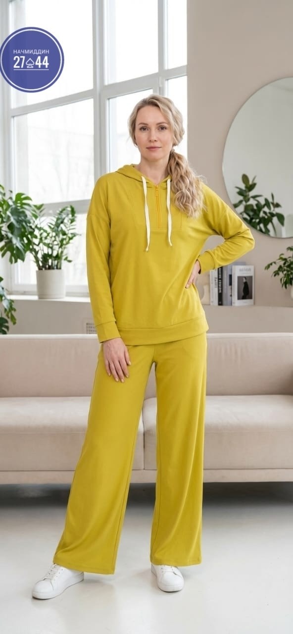 костюм женский велюровый,костюм женский,трикотажные костюмы женские,костюм спортивный велюровый толстовка и брюки палаццо orhida,костюм спортивный велюровый толстовка и брюки палаццо orhida 140042115