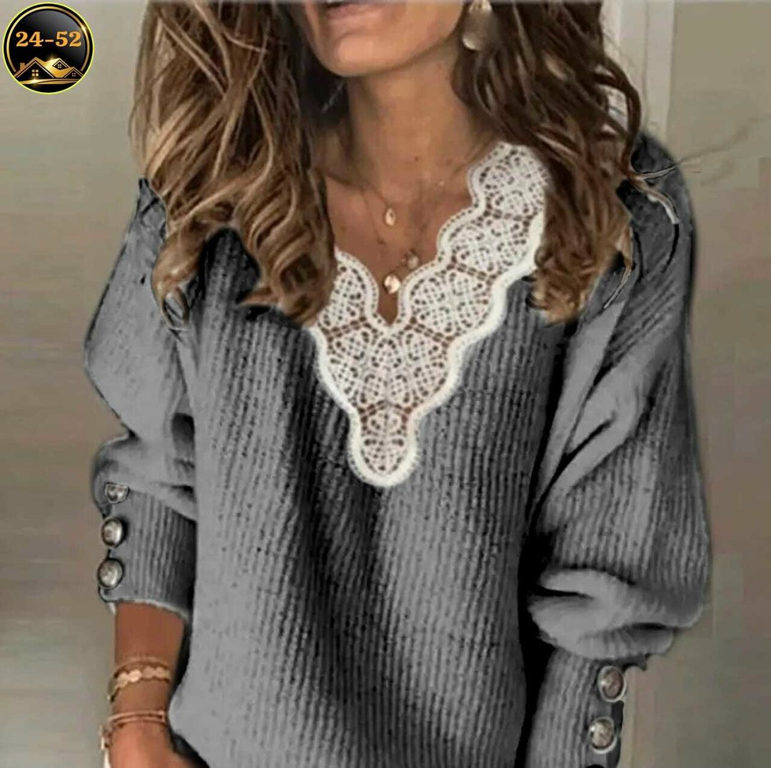 свитер с кружевом,свитера на пуговицах,женский трикотажный пуловер,женская кофта,женская кофточка
