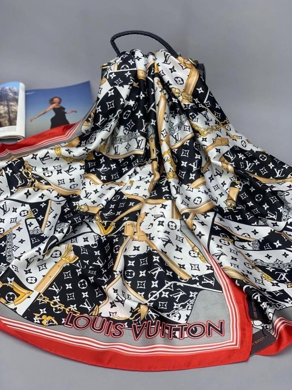 брендовый палантин,палантин брендовый тонкий,шарф луи витон женский,шелковый шарф,женский шарф