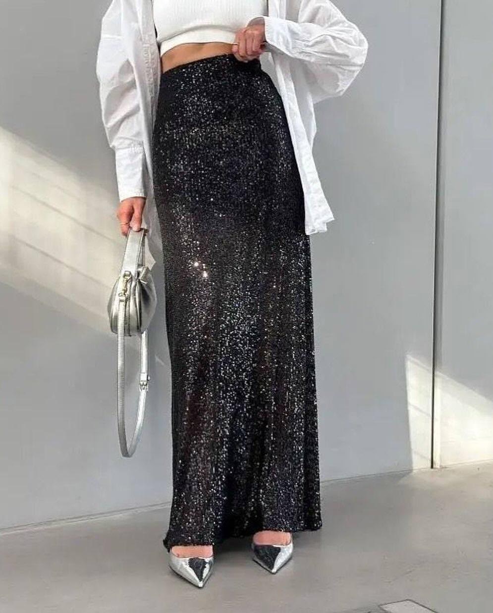 юбка длинная с пайетками,юбка с пайетками,юбка с люрексом,юбка длинная с пайетками mueca,юбка с пайетками kira_style