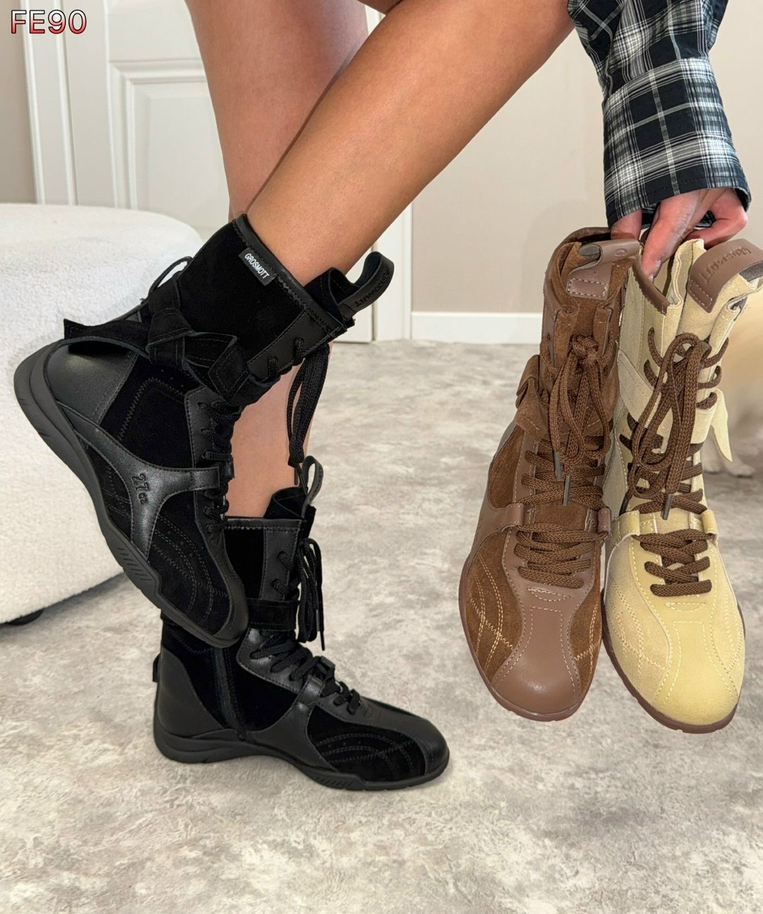 ,женские ботинки joy с меховыми внутренними пуговицами и шнурками muggo бежевый,женские ботинки,женская , женская зимняя