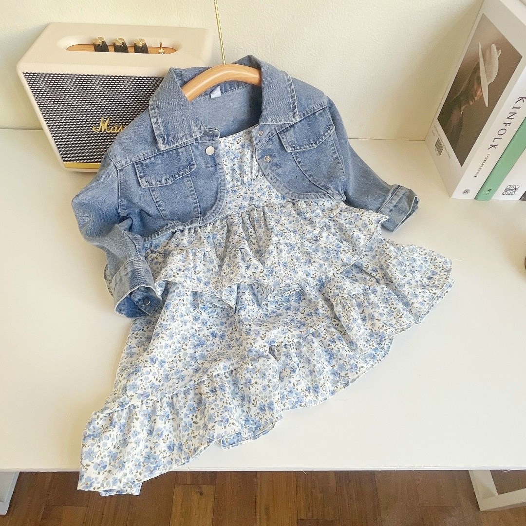 комплект одежды для маленьких девочек,летняя одежда для девочек,джинсовая куртка для девочек,платье для девочки детское,одежда для маленьких девочек