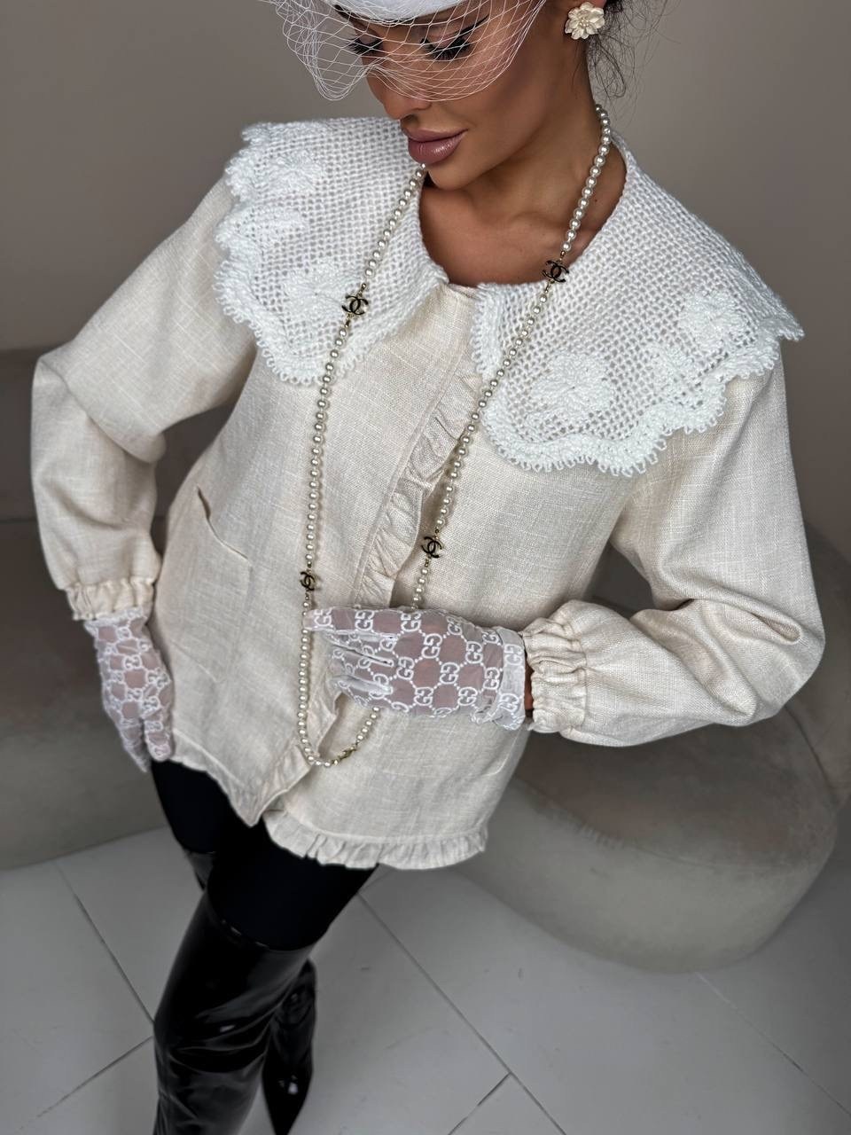 рубашка с кружевами,твидовый костюм,блузка модная,блузка с воротником,рубашка женская