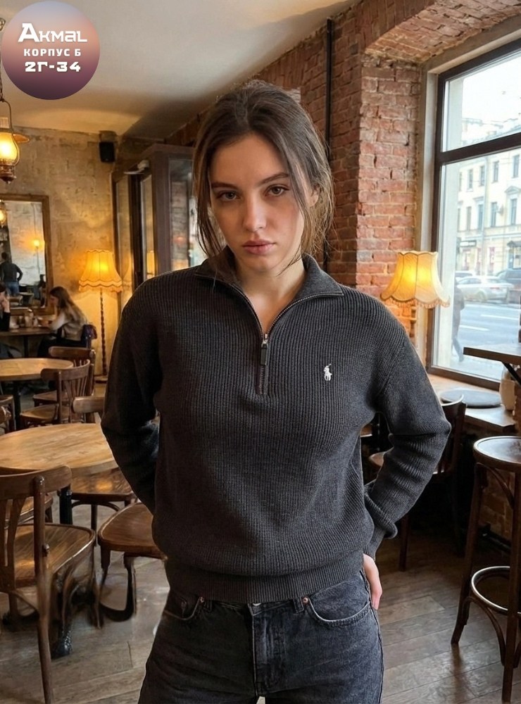 женская кофта,серый джемпер,женский свитер,свитер с горлом на молнии оверсайз kk fashion,свитер