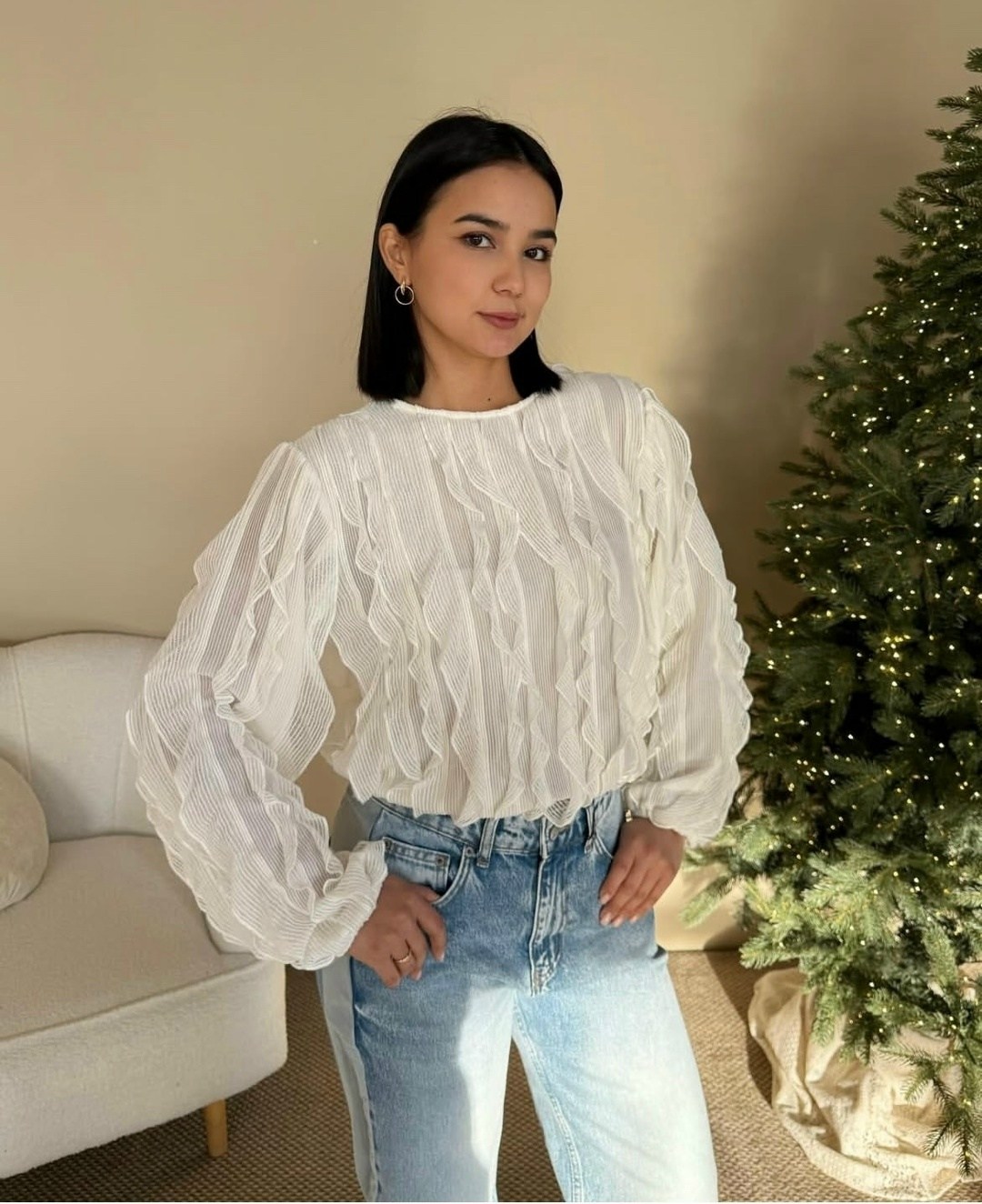 блузка с оборками,модная блузка,женская блузка,кружевная блузка,блузка повседневная