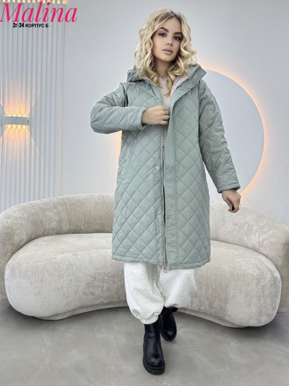 пальто стеганое с капюшоном,куртка женская,стёганое пальто с капюшоном бежевое,куртка демисезонная,стеганое женское пальто
