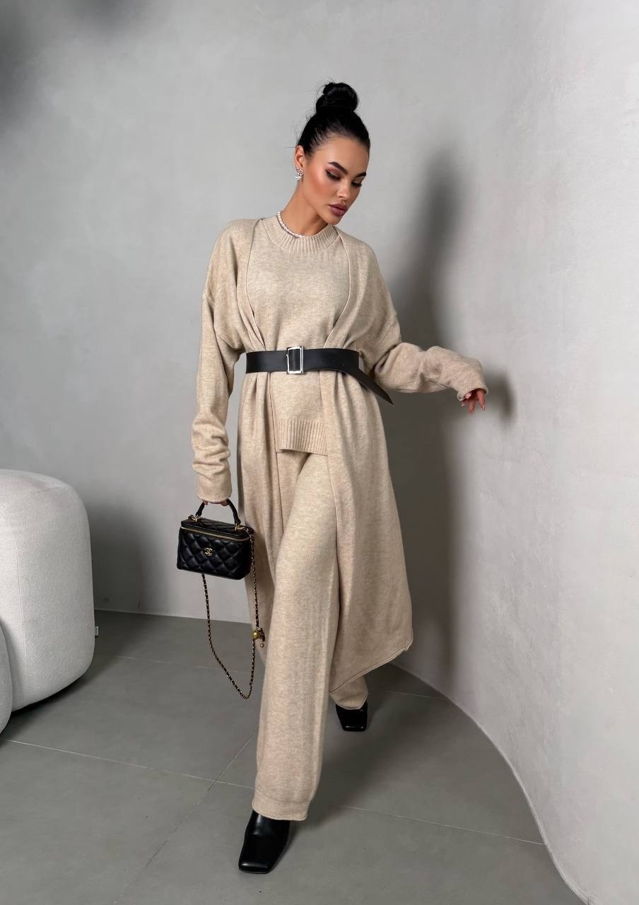 стильные костюмы,трикотажные костюмы,трикотажный костюм с кардиганом,женский костюм тройка,костюм тройка