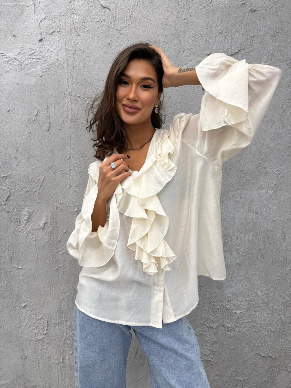 блуза с рюшами,белая блузка в стиле бохо "тая" с рюшами,блузка женская,белая блузка с рюшами,блуза