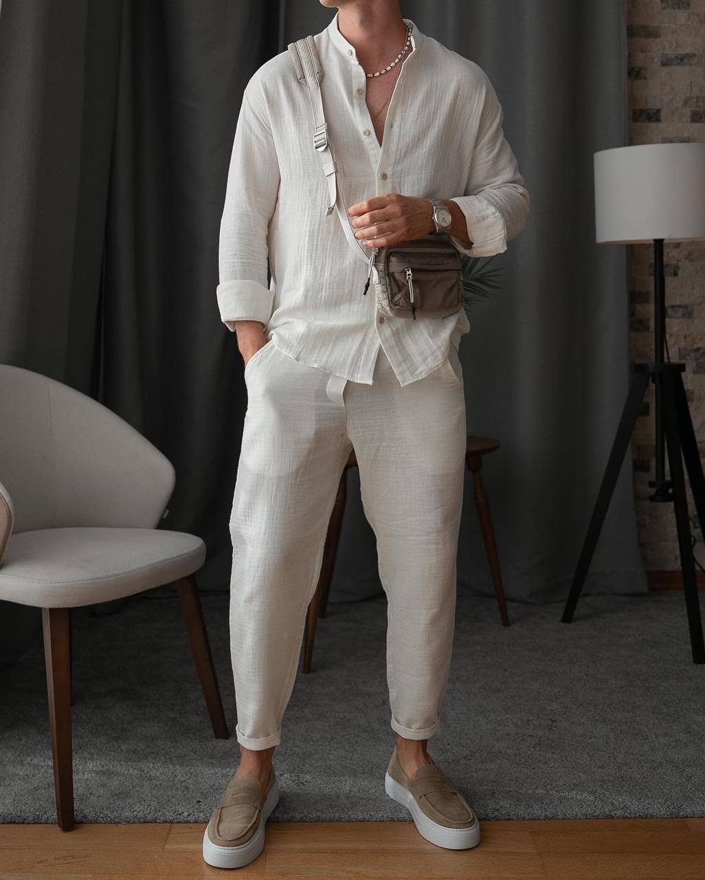 костюм летний с брюками и рубашкой муслин win fashion цвет серый,костюм летний с брюками и рубашкой муслин win fashion 223814253,мужской костюм двойка,костюм двойка для мужчин лен,мужской летний костю