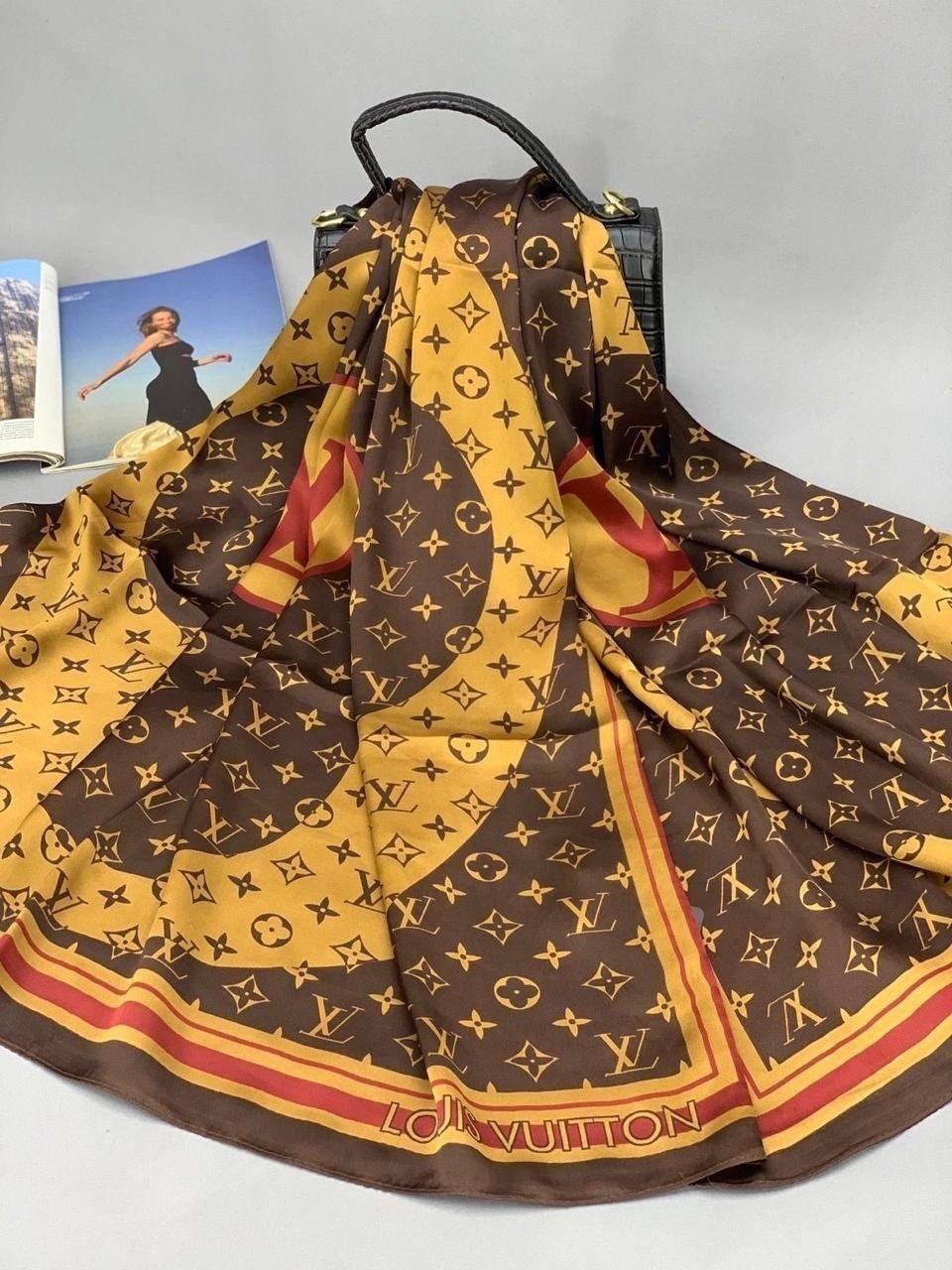 брендовый женский палантин louis vuitton,брендовый палантин,шарф шелковый,брендовый платок,шелковые платки