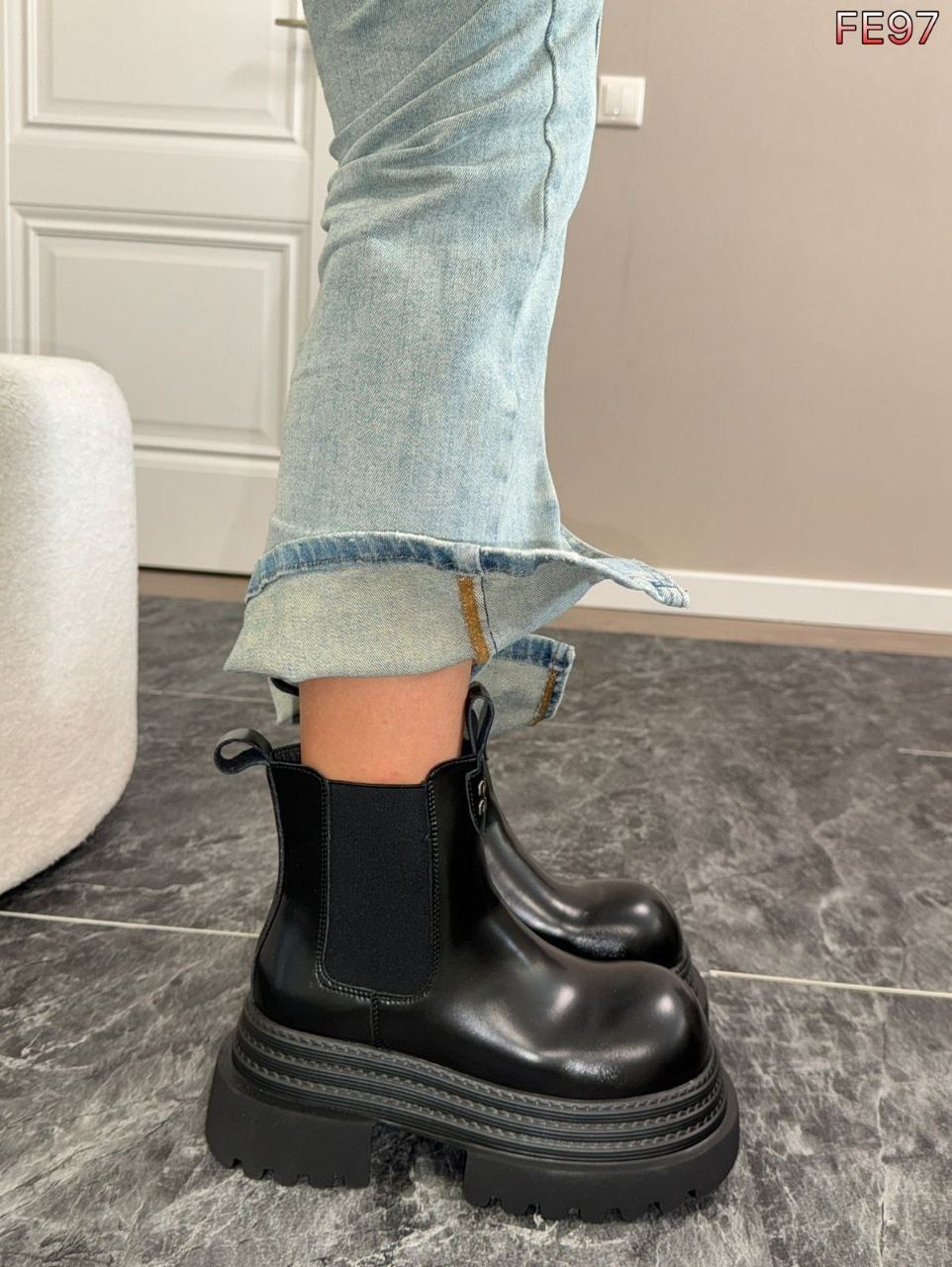 ботинки челси женские,ботинки челси на тракторной подошве берцы зимние millions fashion shoes цвет черный,ботинки челси,ботинки челси демисезонные,