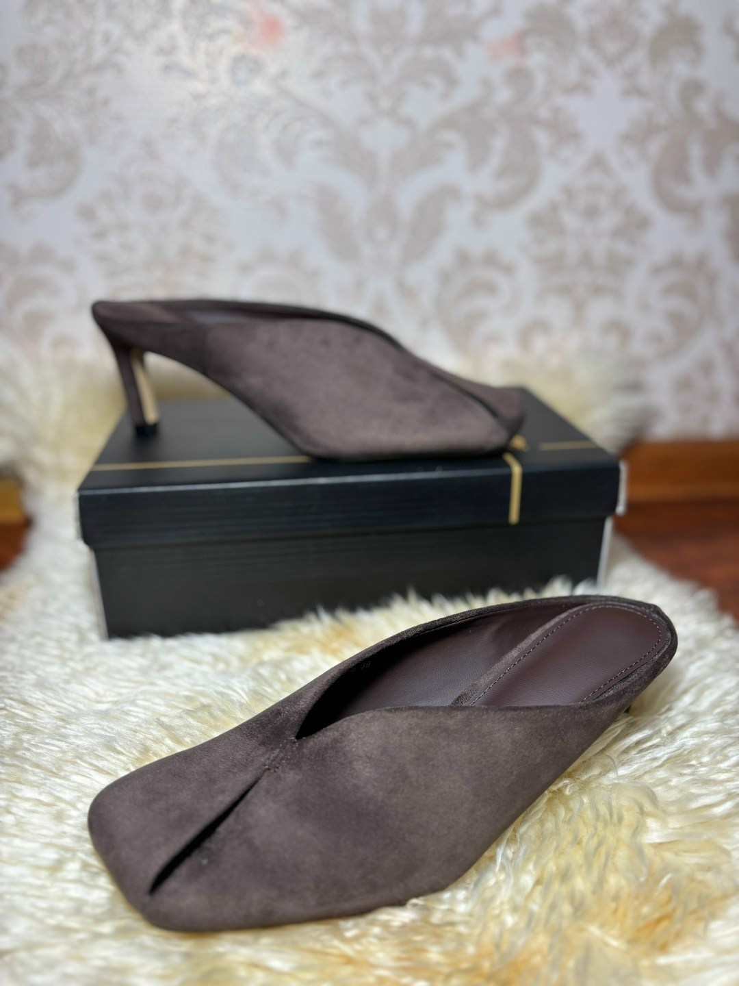 ,замшевые мюли,мюли kitten heel,женская ,женские мюли