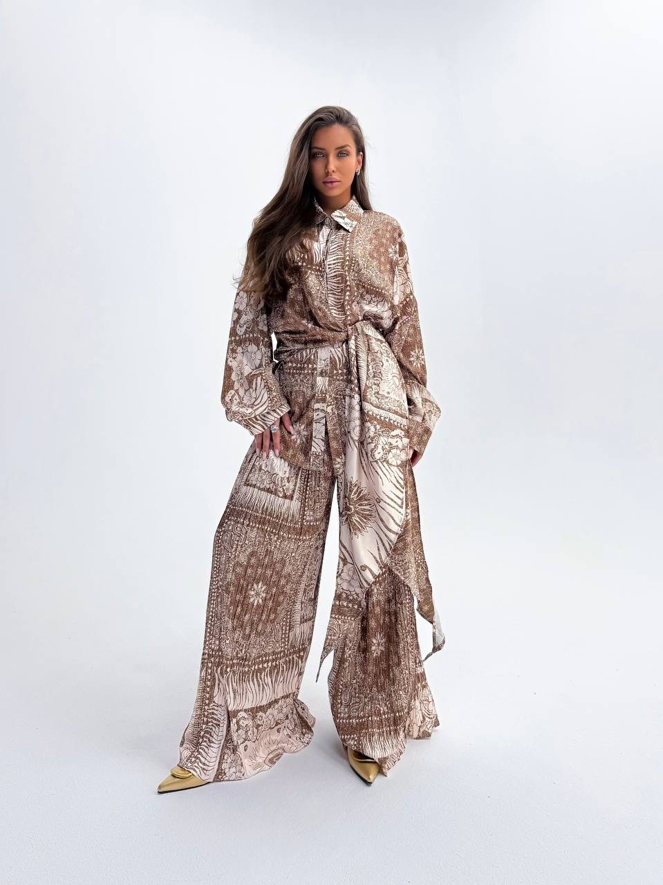 шелковый костюм,костюм с принтом,женские костюмы,женские комбинезоны