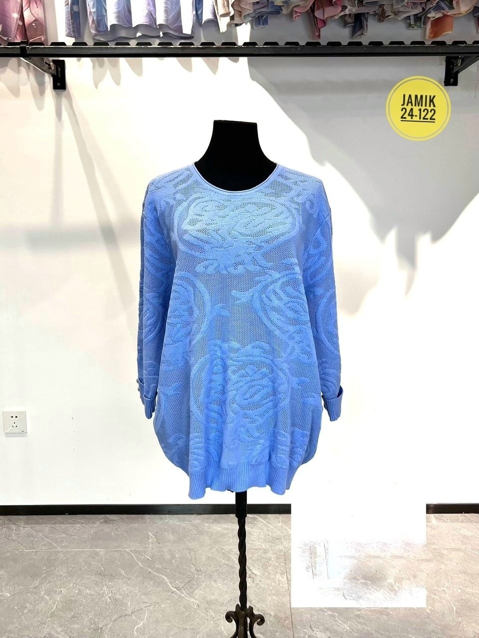 кофта женская,блуза luxury moda 491 голубой,кофта свитер,джемпер женский кофта,кофта голубая