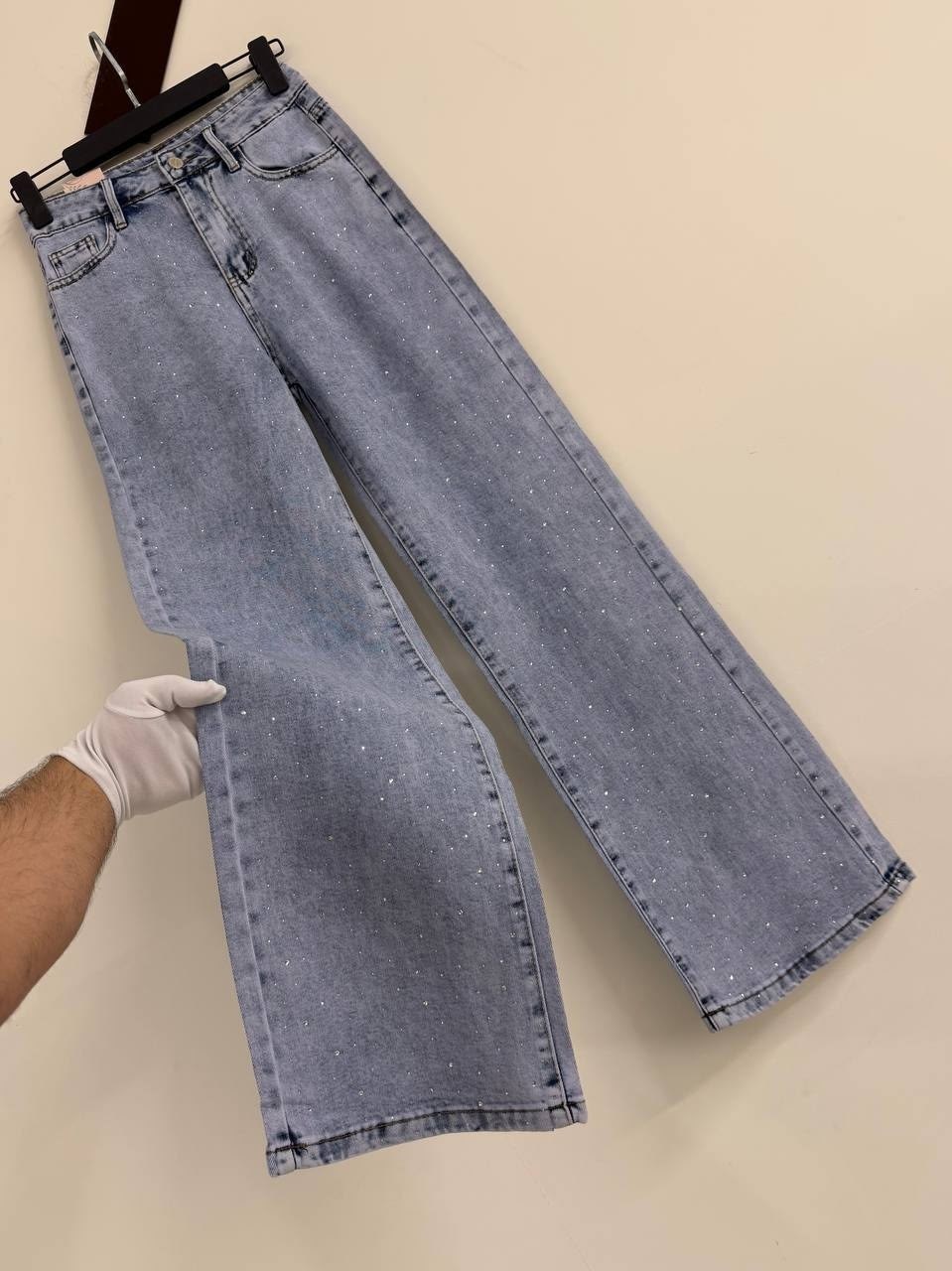 джинсы со стразами женские,брюки женские больших размеров с высокой талией с принтом джинсы широкие 6xl синий,джинсы стразы,джинсовые брюки,широкие джинсы