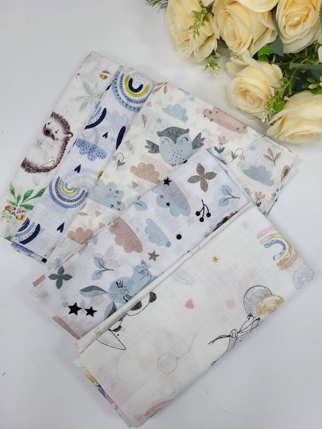 набор муслиновых пеленок 3 шт,ситцевая пеленка,муслиновая пеленка,пеленка текстильная,пеленка