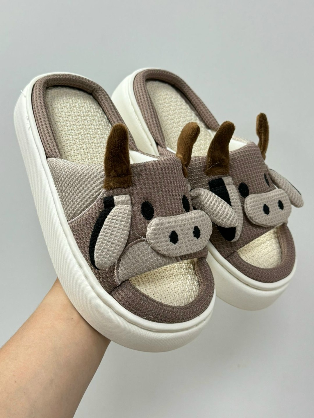 домашние тапочки,тапочки корова,милые тапочки,тапочки для дома,плюшевые тапочки