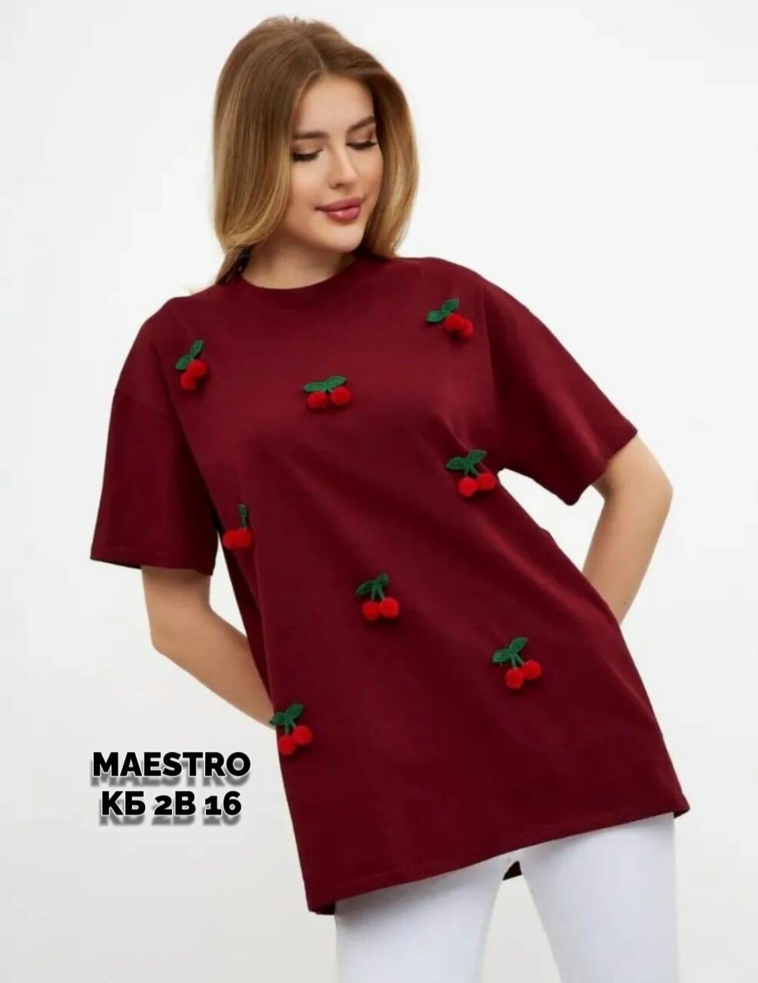 футболка с вышивкой вишенки,футболка с вишенками,футболка с вишенками miaty,женская футболка,футболки женская оверсайз с принтом