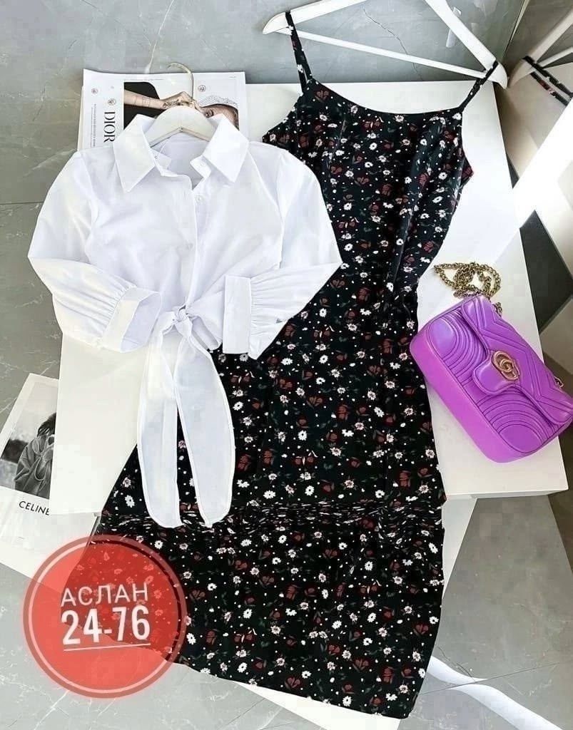 комплект сарафан и рубашка,женские летние костюмы,костюм двойка платье и рубашка,платье сарафан с рубашкой,сарафан с рубашкой