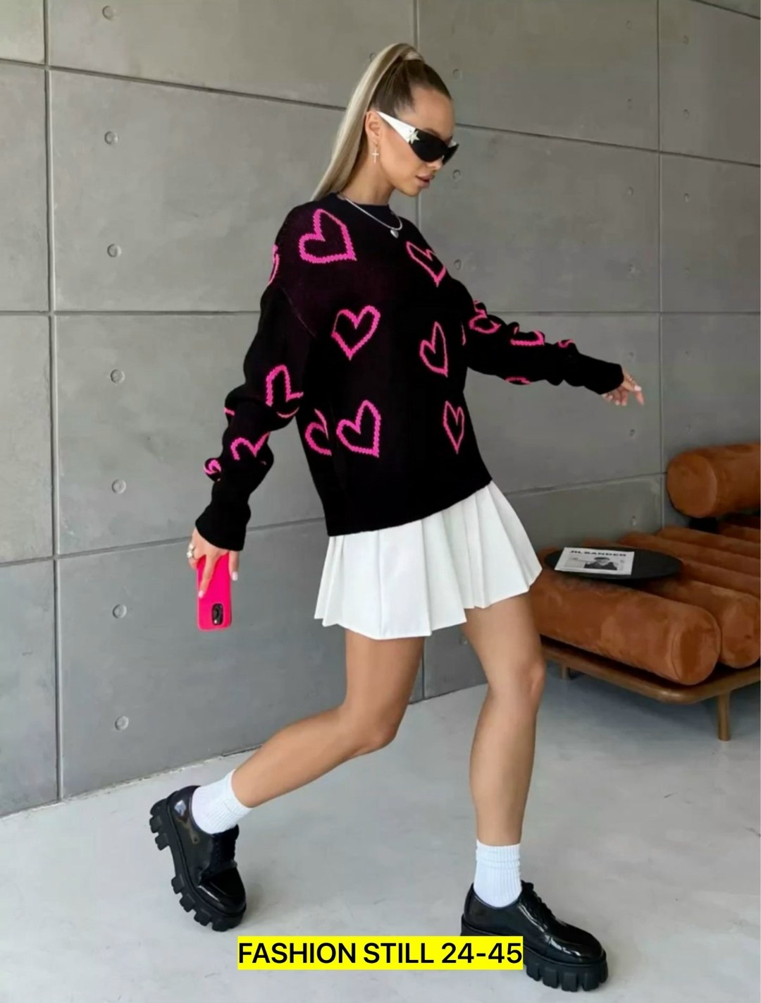 свитер с сердечками,джемпер с сердечками,shein qutie heart pattern drop shoulder sweater,свитер с узорами,модные свитера