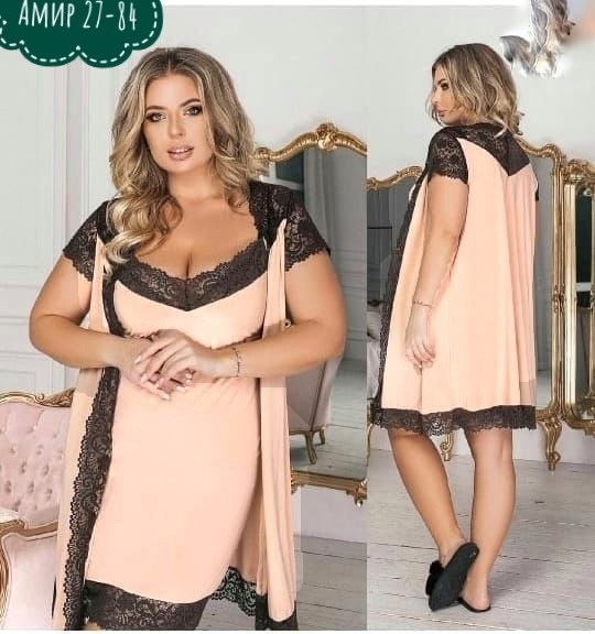 ночная сорочка+пеньюар большого размера,пеньюар ночной,ночная сорочка+пеньюар большого размера в украине,сорочка +пеньюар,комплект с пеньюаром