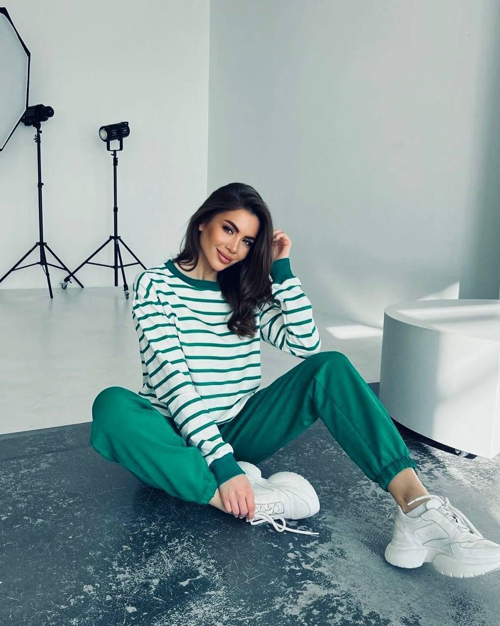 комплект свитшот полоска,джемпер в полоску,кофта в полоску,женская кофта,костюм женский двухнитка