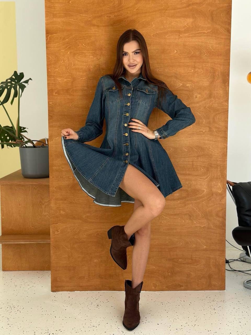 джинсовое платье,женское джинсовое платье,джинсовая рубашка платье,женское джинсовое платье с длинными рукавами,джинсовое платье весеннее