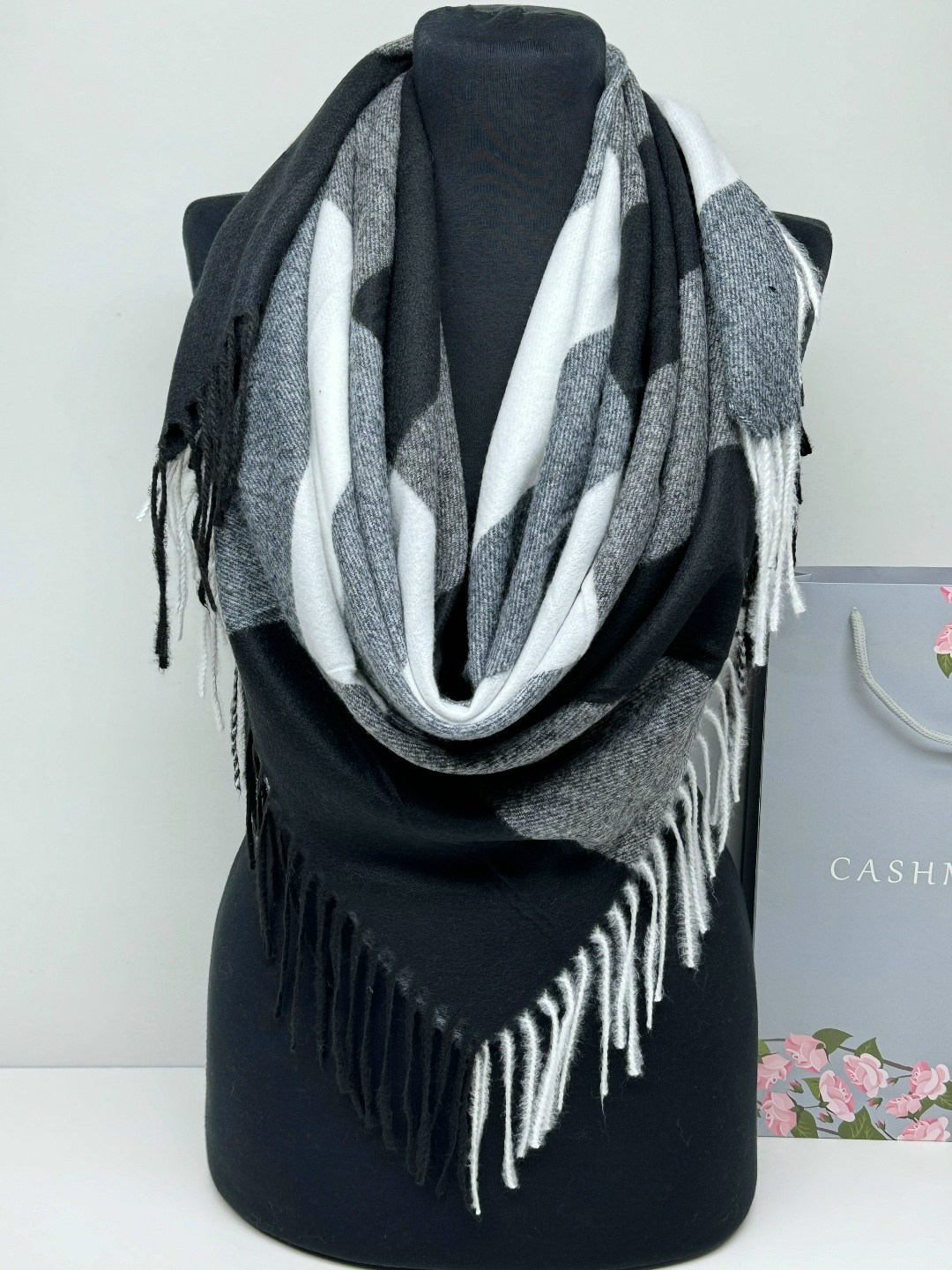 платок женский клетчатый 100*100 см. арт. 1169194,шарф платок,платок женский,теплый кашемировый платок,теплый платок