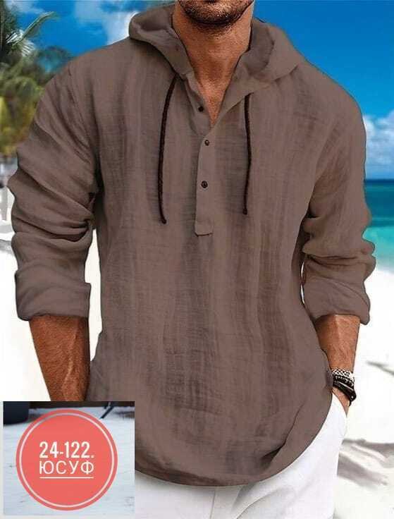 рубашка льняная мужская,рубашка мужская с капюшоном,рубашка мужская летняя,рубашка для мужчин,рубашка с капюшоном