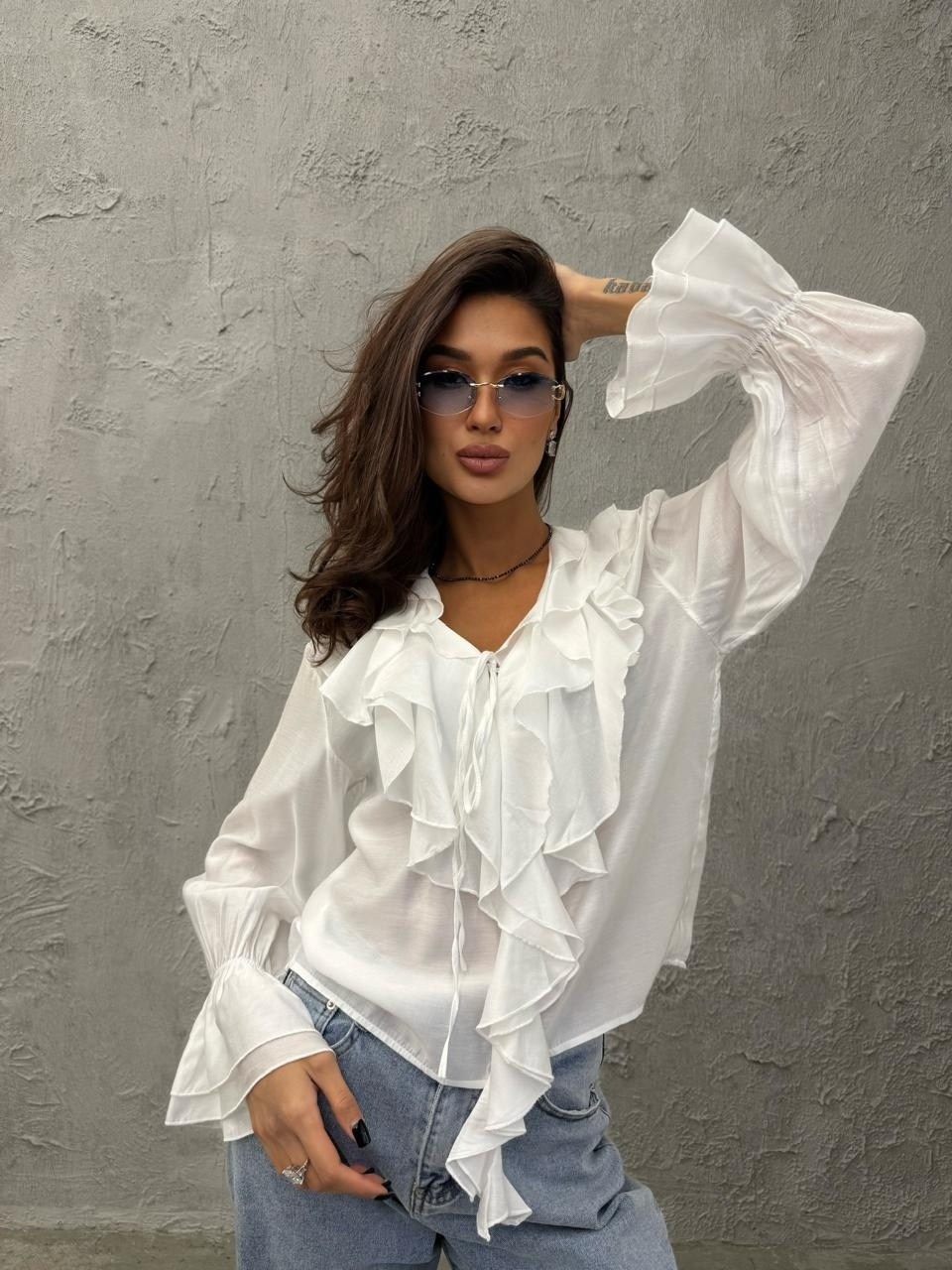 женская блузка,женская блуза,блузка с воланами легкая,блузка из шифона,блузка