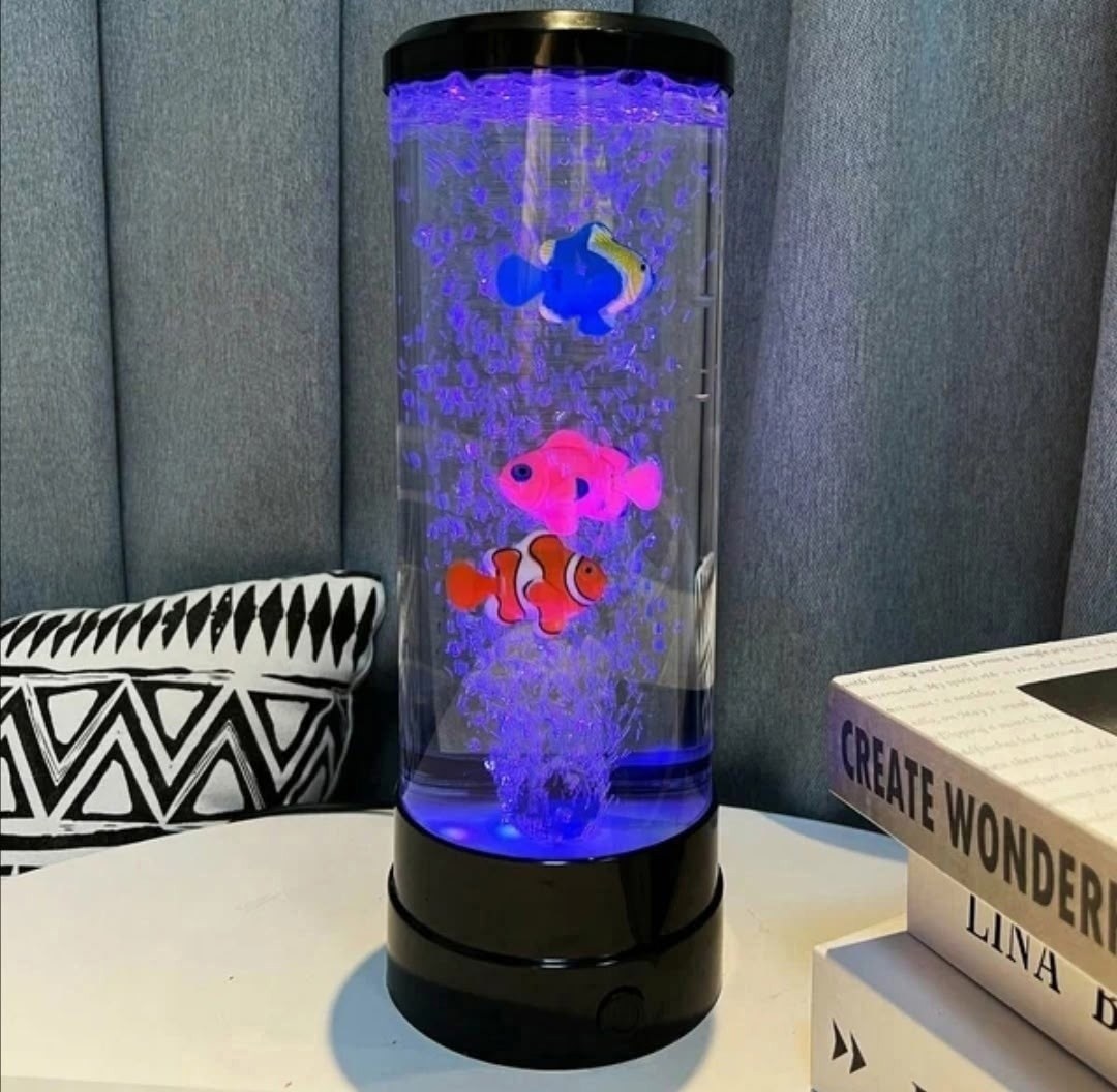ночник аквариум,светильник с пузырьками,светильник аквариум,мини rgb пузырьковая лампа для рыбы,пузырьковая лампа night light с рыбками