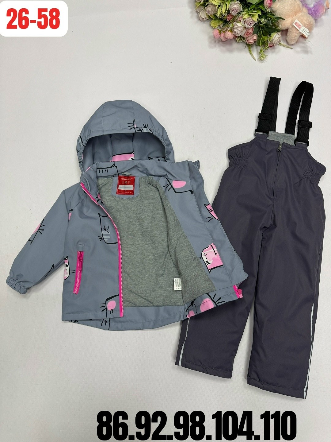 комплект верхней одежды threea,комплект верхней одежды,куртка со штанами,костюм демисезонный для девочки,комплект верхней одежды stella